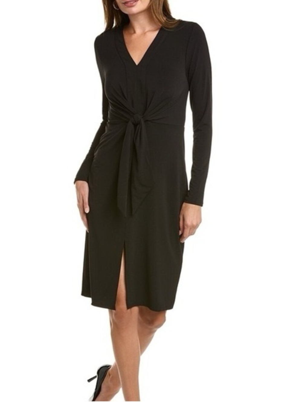 Tie waist v-neck dress